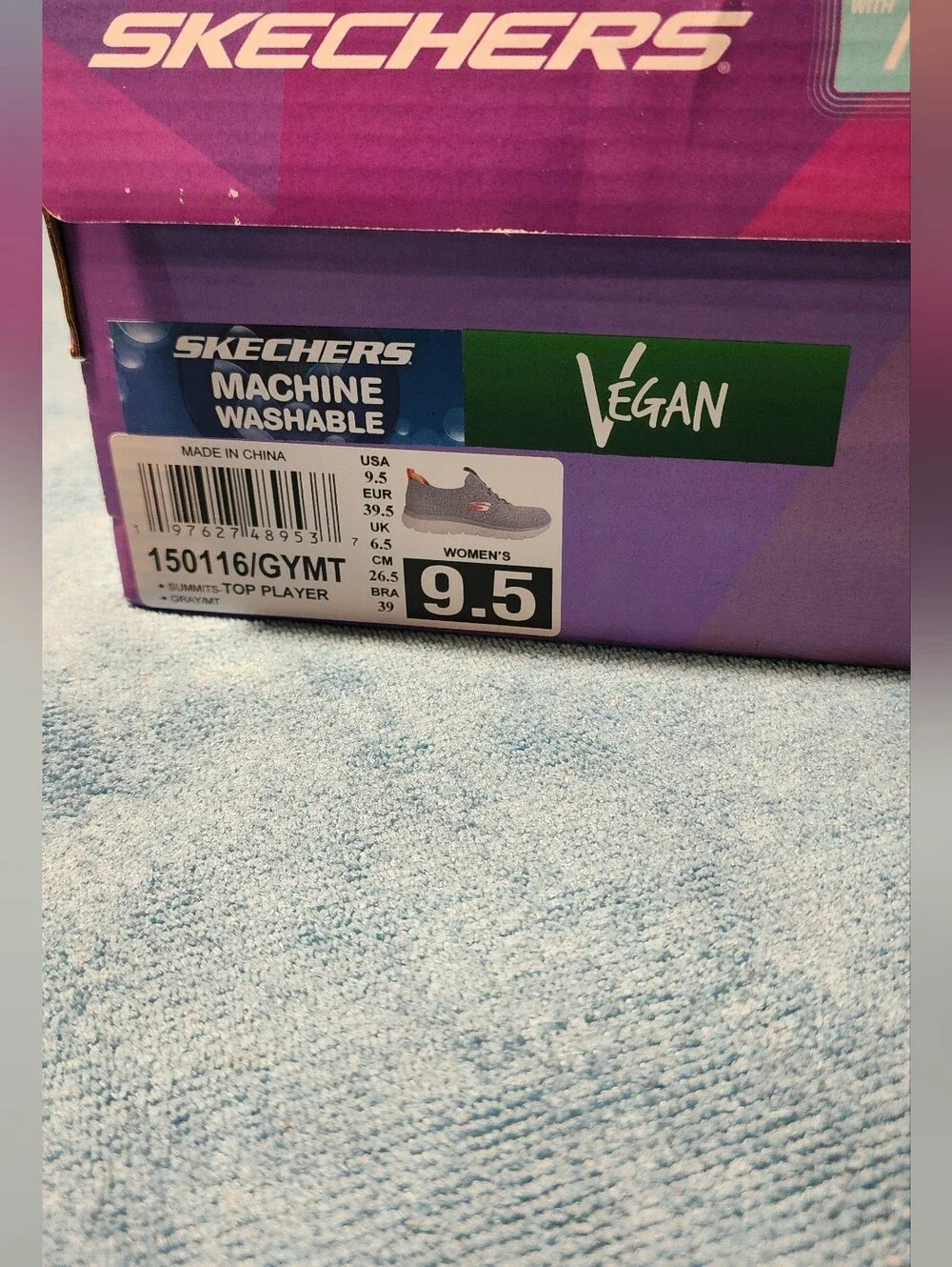 Skechers Women's Knit Slip-On Sneakers Grey - Light Peach NIB Size 10